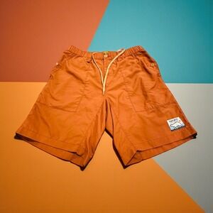 HUMAN MADE Polar Bear Graphic Shorts Orange Drawstring Button Fly Men's L